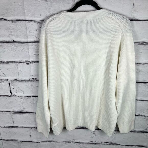 J.Crew Women's Ivory Ribbed Crewneck Pullover Sweater Size M NWT - Picture 8 of 9